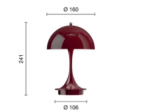 Panthella 160 Portable Lamp V3, opaque burgundy