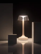 Bon Jour Unplugged Table Lamp, white/transparent