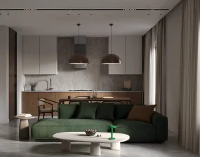 Gustave Portable Lamp, lacquered green