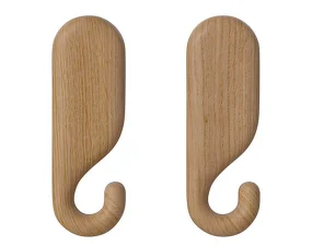 Nob Wall Hook 8.5 cm, set of 2, oiled oak