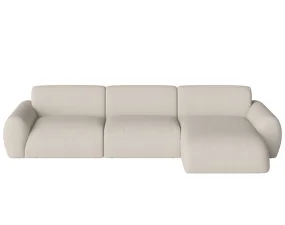 Núvol Sofa 3 Modules With Small Corner and Chaise Longue Right, ivory