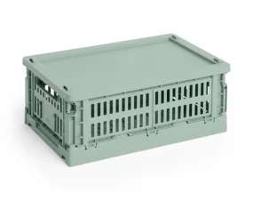 Colour Crate Lid Plastic Small, sage green