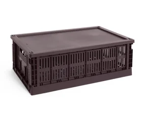 Colour Crate Lid Plastic Large, bordeaux