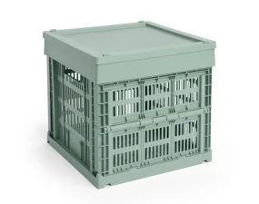 Colour Crate Lid Plastic Cube/Medium Square, sage green