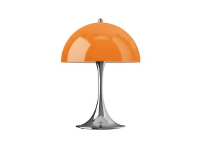 Panthella 250 Portable Lamp, chrome original opal orange