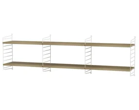 String Living Room O Shelving Set, oak/white