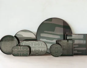 Second Nature Tray Round XL, moss