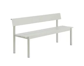 Linear Steel Bench w. Backrest 170 cm, grey