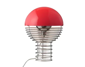 Wire 30 Table Lamp, chrome/red