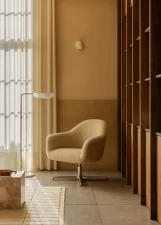 Harbour Lounge Chair Swivel, polished aluminium/Baena 15