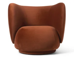 Rico Lounge Chair, Rich Velvet rust