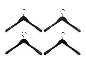 Smooth Coat Hanger Wide set of 4 pcs, black