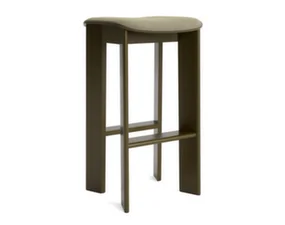 Chisel 30 Bar Stool H75, green umber lacquered beech / Linara 313
