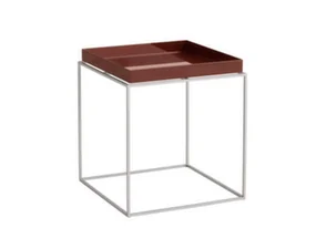 Tray Table 40x40, chocolate high gloss / silicone coated steel