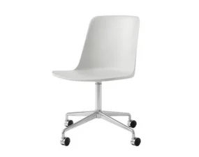 Rely Side Chair HW21, polished aluminium / oyster