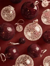 Flurry Glass Baubles L Set of 3, white