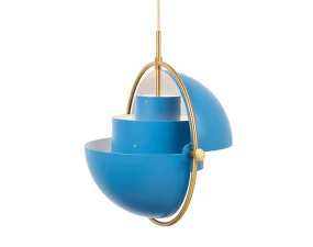 Multi-Lite Pendant Large, blue/brass