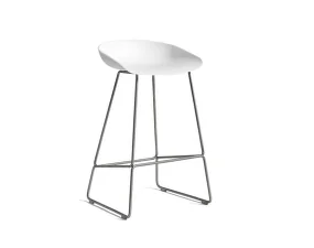 AAS 38 Bar Stool Low Stainless Steel, white