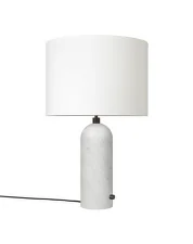 Gravity Table Lamp Large, white marble