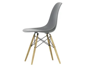 Eames Plastic Side Chair DSW, granite grey seat / ash base