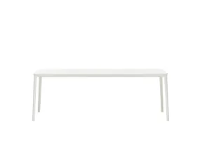 Plate Table 90x200, white MDF/white base