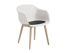 Fiber Lounge Chair Seat Pad, black leather