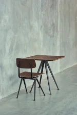 Pyramid Table 21 Ø70 Black Steel, smoked oak