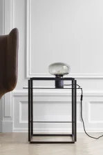 Karl-Johan Table Lamp, black marquina w. smoked glass