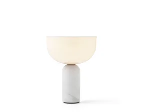 Kizu Portable Table Lamp, white marble