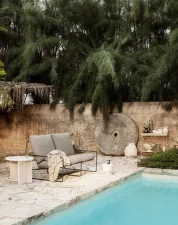 Desert 2-seater Dolce, black/dark sand