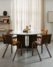 Androgyne Dining Table Ø120, dark stained oak