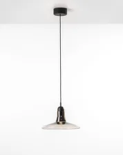 Shadows XL PC939 Pendant Lamp, smoke brown / black stained oak