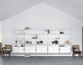 String Living Room S Shelving Set, oak/black