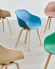 AAC 222 Chair Oak Veneer, azure blue