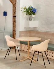 AAC 226 Chair Black Powder Coated Steel, pale peach