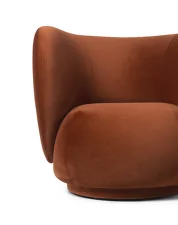 Rico Lounge Chair Rich Velvet, rust