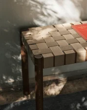 Betty TK4 Bench, smoked oak / natural webbing