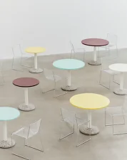 Ceramic Table Ø70, warm white