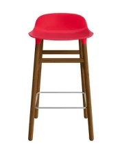 Form Bar Chair 65 cm Walnut, bright red