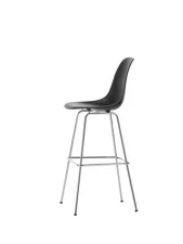 Eames Plastic Bar Stool High, deep black/chrome
