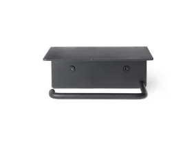 Dora Toilet Paper Holder w. Shelf, black