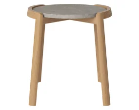 Mix Coffee Table Ø46, oiled oak/grigio bottarga marble