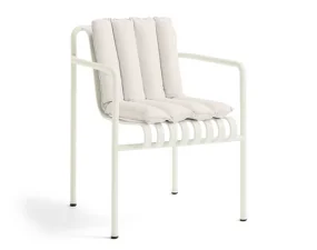 Palissade Dining Armchair Soft Quilted Cushion, cream white