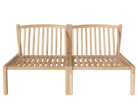 Patio Outdoor Sofa 2 Modules, untreated solid teak