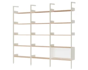 Rombe Configuration H, alabaster/lacquered oak