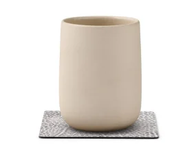 Glass Mat Square Hippo, white-grey