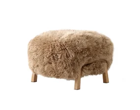 Wulff ATD3 Pouf, oak/sheepskin Honey