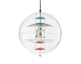 VP Globe Ø50 Pendant Light, chrome/red/blue