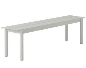Linear Steel Bench 170 cm, grey