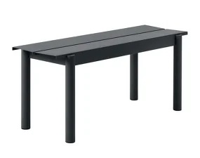 Linear Steel Bench 110 cm, black